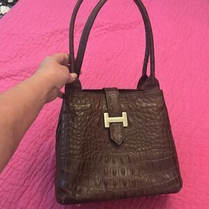 Borse  en pelle genuine leather croc embossed purse